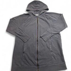 Life Is Good Women's Long Gray Zip-Up Hoodie